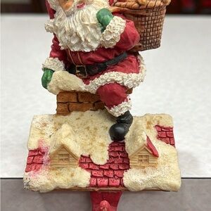 Christmas Santa Claus Chimney Figurine - Red and Green 5” tall